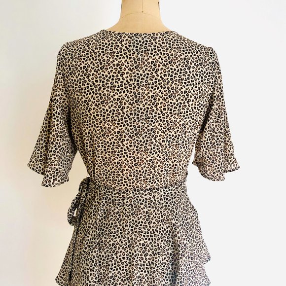 Bobeau Flutter Sleeve Wrap Blouse - Picture 2 of 3